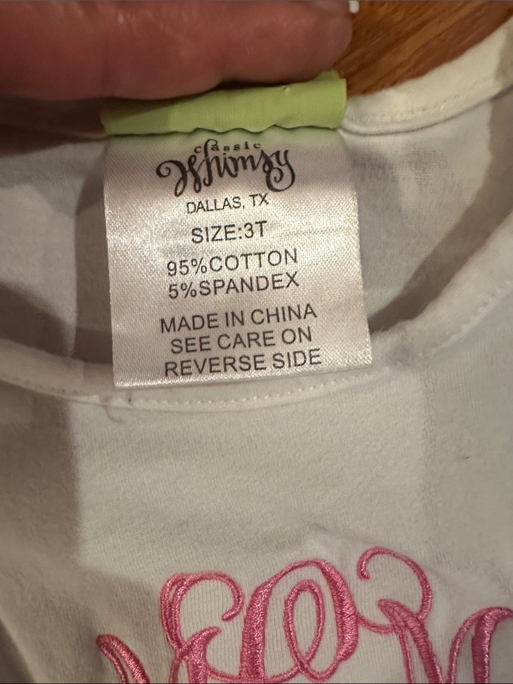 Classic Whimsy White Top & Light Blue Gingham Ruffle Set with Pink Monogram - Picture 4 of 7